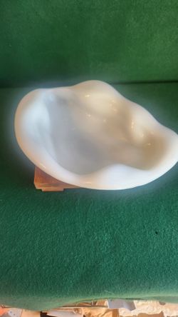 Blenko Art Glass Ash Tray Bowl Cigar Tobacco Vintage Milk Abstract 