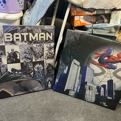 Batman and spider man canvas