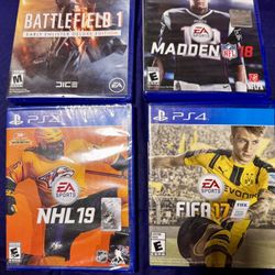 PlayStation 4  Madden 18, NHL18, Battlefield 1, And FIFA 17 