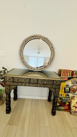 Handmade Moroccan Console Table And Mirror