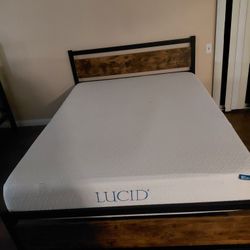 Brown Queen Metal Bed