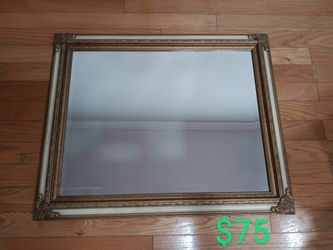 Antique Mirror Golden Wood Frame