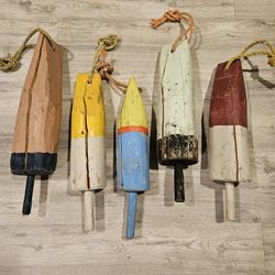 Large Wooden Painted Lobster Bouys , For Art Decor.  Large Size 13.00 Each