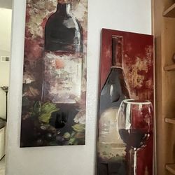 Wine Painting Wall Art Set Of 2