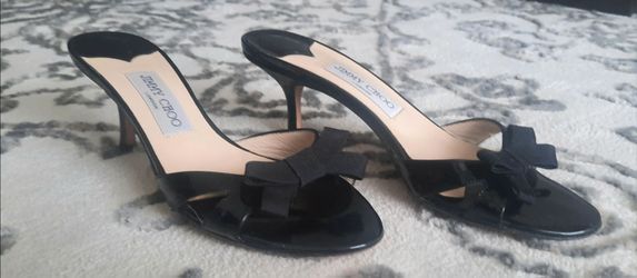 Jimmy Choo black sandal with Mid Heels