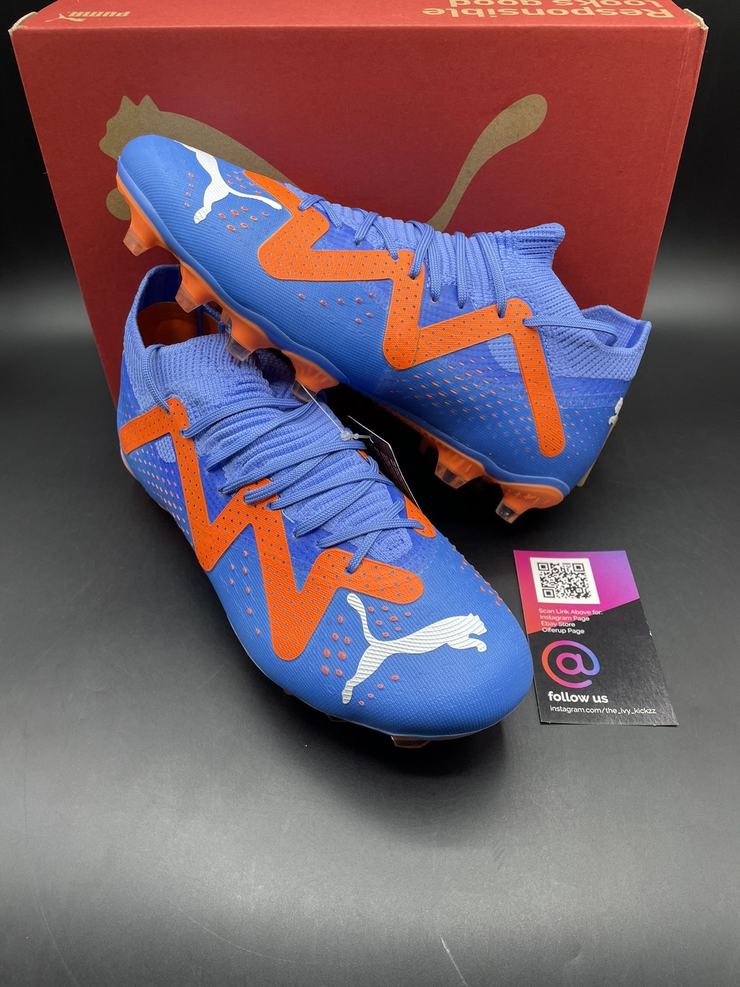 New Puma Future Match FG AG Womens Size Blue Orange Soccer Cleats