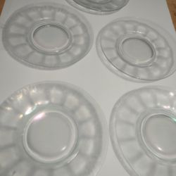 Vintage iridescent glass plate of 5 9 in wide