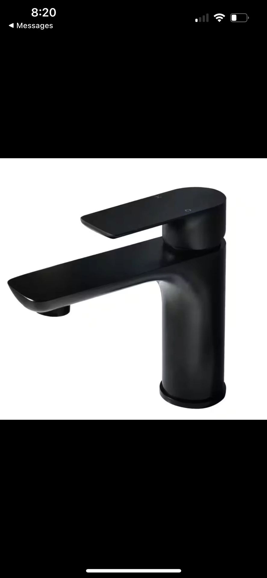 1-Handle 1-Hole Bathroom Faucet w/Modern Brass Bathroom Basin Taps, Matte Black