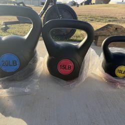 45lb Vinyl Kettlebell Set 10lb, 15lb, 20lb