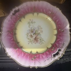 Antique Prussia Hand painted Serving Platter