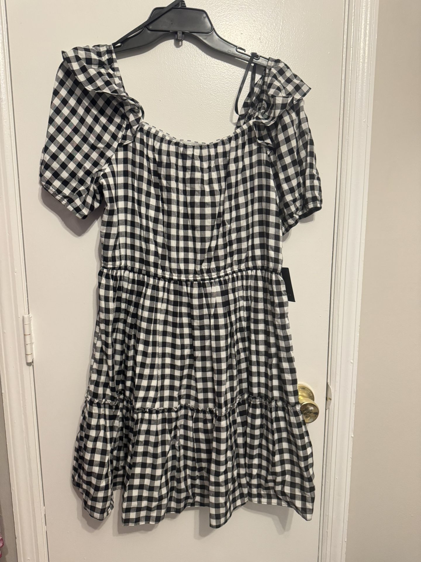 Black and white gingham Dress size large