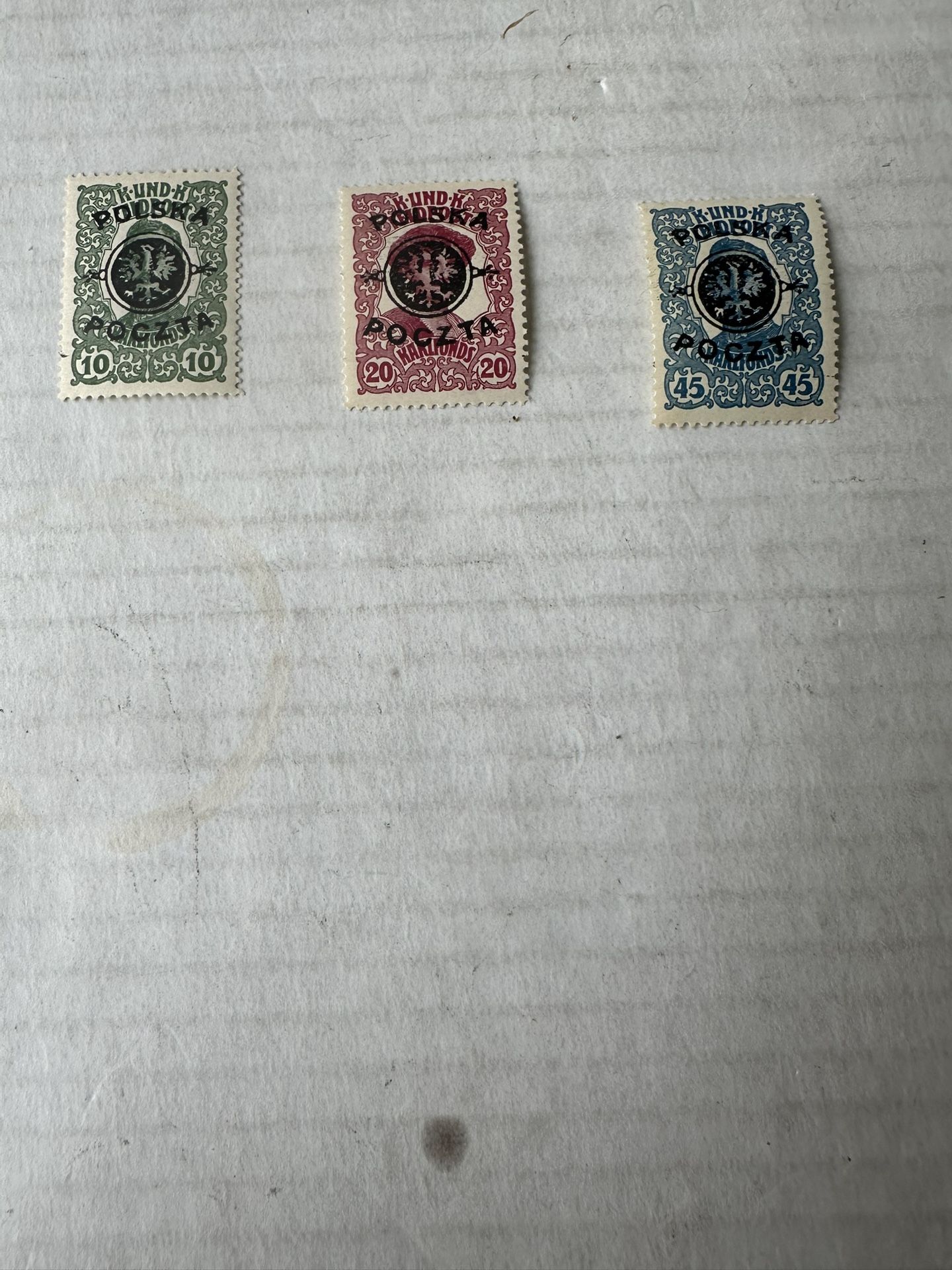 1918 Poland First Lubin Issue Set Of 3 27-29 Stamps