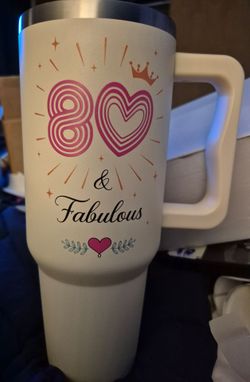 80 & Fabulous Insulated 40 oz Tumbler with Handle (Skokie)
