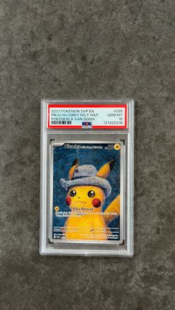 Pikachu Van Gogh Grey Felt Hat Trading Card