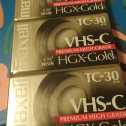 New 3  VHS-C HGX- GOLD Tapes 