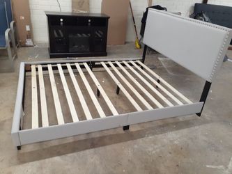 New Queen bed frame mattress not included