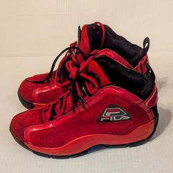 Fila 96 Grant Hill Red Suede Size 10.5 Extremely Rare Authentic Basketball Shoes