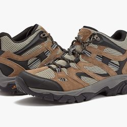 HI-TEC Ravus Mid Hiking Boots for Men, Lightweight Breathable Outdoor Trekking Shoes