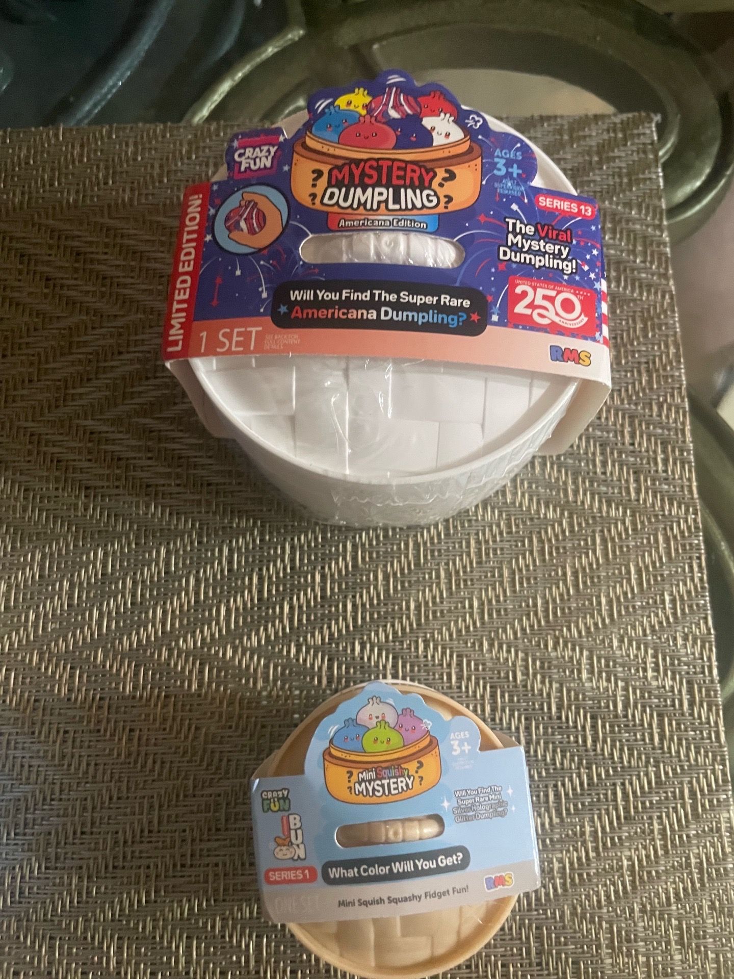 Mystery vile dumplings, a large one and a mini one