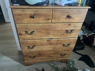 Tall Wood 4 Drawer Dresser