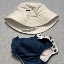 Baby Nike Bucket Hat & Swim Diaper (6M)