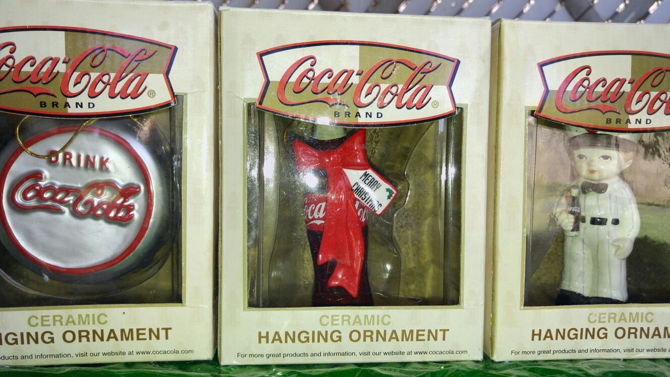 Coca-Cola ceramic Christmas ornaments