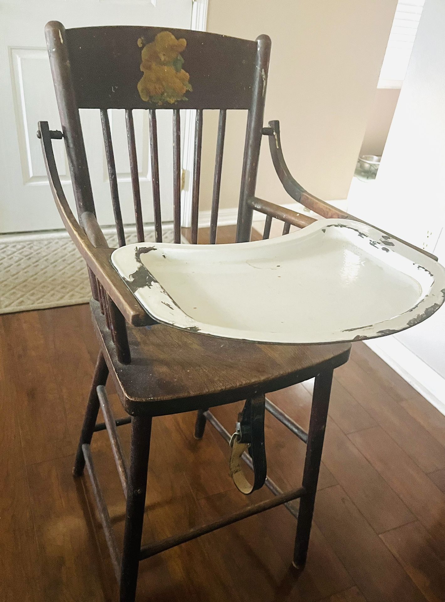 Antique Wooden High Chair From 1920s