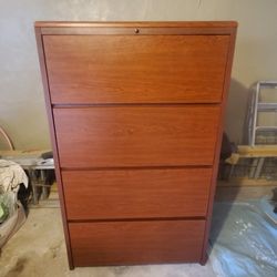 Wood 4 Drawer Lateral File Cabinet