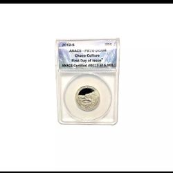 ANACS Washington Clad First Day Issue Chaco Culture Quarter PR70 DCAM 2012-S #19