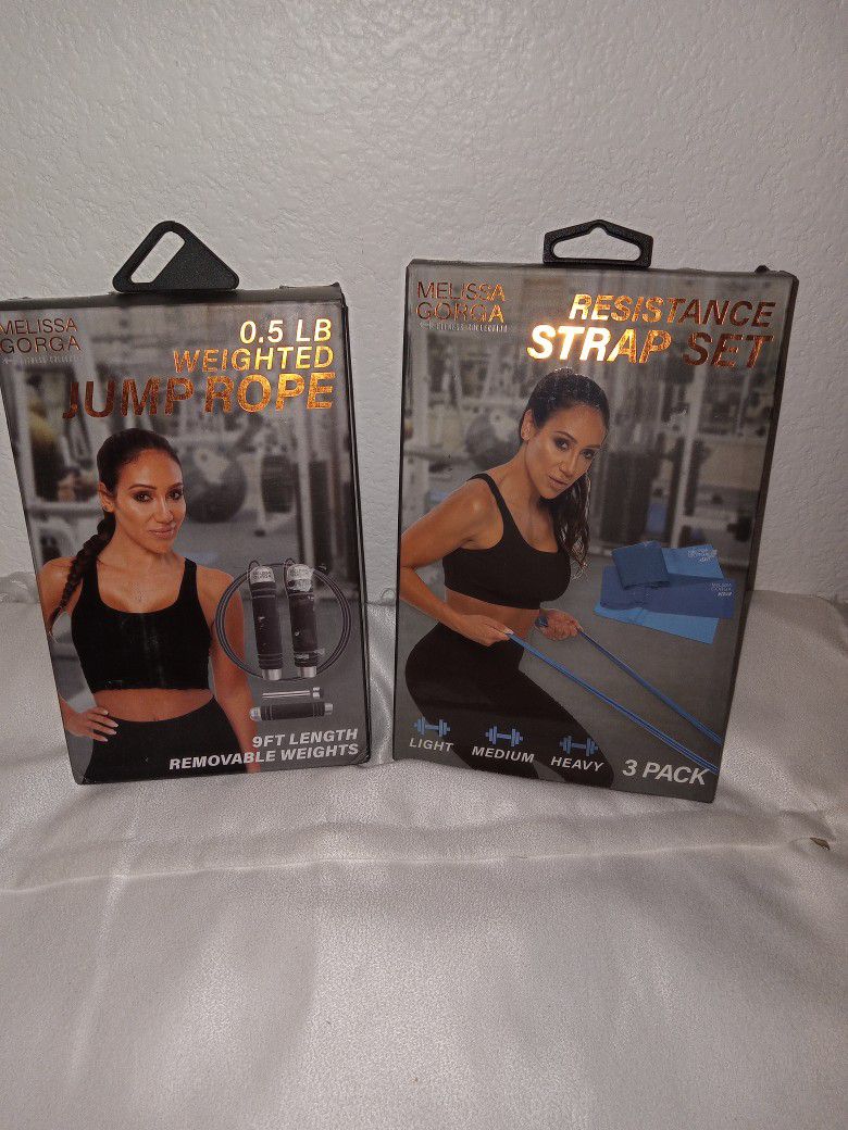 WEIGHTED JUMP ROPE 0.5 Lbs & Resistance Strap Set New In The Box