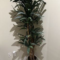 6” Artificial Plant And Brass Pot 