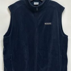 Columbia Men’s Blue Castle Dale Full Zip Sleeveless Fleece Jacket Size XLT