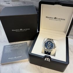 Maurice Lacroix Aikon Quartz – Blue Dial & Blue Leather Strap (AY43907)