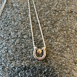 Sterling Silver “Adore” Horseshoe/heart Necklace 