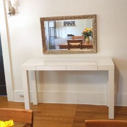 West Elm White Console Table – Modern & Minimalist