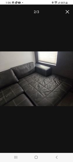 Dark Brown Leather Sectional Sofa