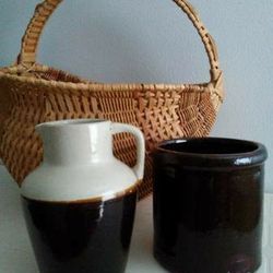 Small Stoneware Crock and Pitcher

