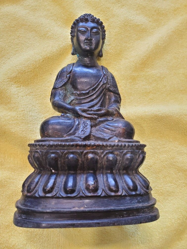 9.5" Gilt Bronze Medicine Buddha Known As Bhaisajyaguru