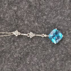 14k Blue Topaz Necklace