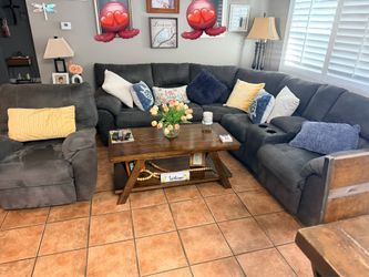 Large Gray Sectional Sofa Set