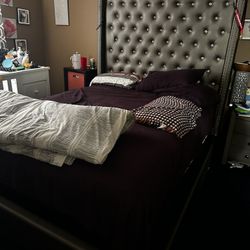 Queens Bed Frame, Mattress(14 inches Quilted Gel), Box Spring 