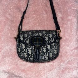 Navy Oblique Canvas Dior Bobby Bag Medium