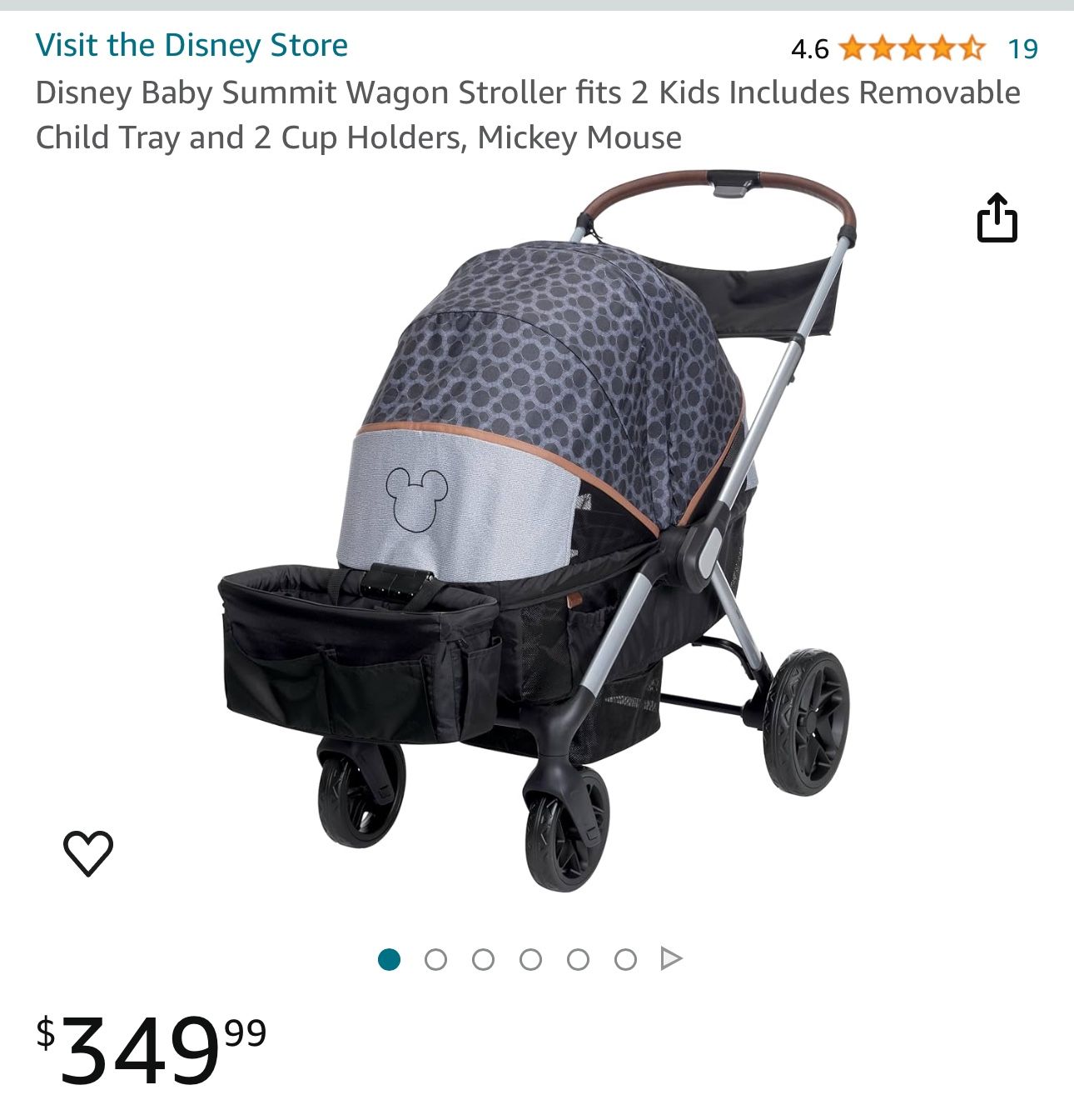 New In Box Disney Double Stroller 