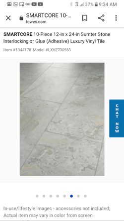 SMARTCORE 10-Piece 12-in x 24-in Sumter Stone Interlocking or Glue (Adhesive) Luxury Vinyl Tile LX62700563