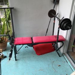 Adjustable Flat Bench With Weights