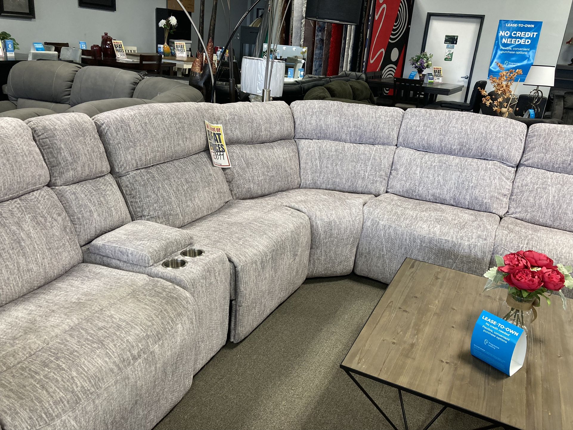 Lovely Reclining Sectional Easy Financing Available Free Delivery