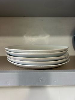 Set of 5 West Elm x Aaron Probyn Stoneware Dinner Plates Reactive Glaze Dinnerware