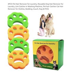 Brand new 4PCS Pet Hair Remover for Laundry, Reusable Dog Hair Remover for Laundry, Lint Catcher in Washing Machine, Pet hair Catcher Cat Hair Remover
