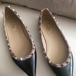 Black Studded Valentino Flats