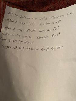 Use carpet and pad and good condition